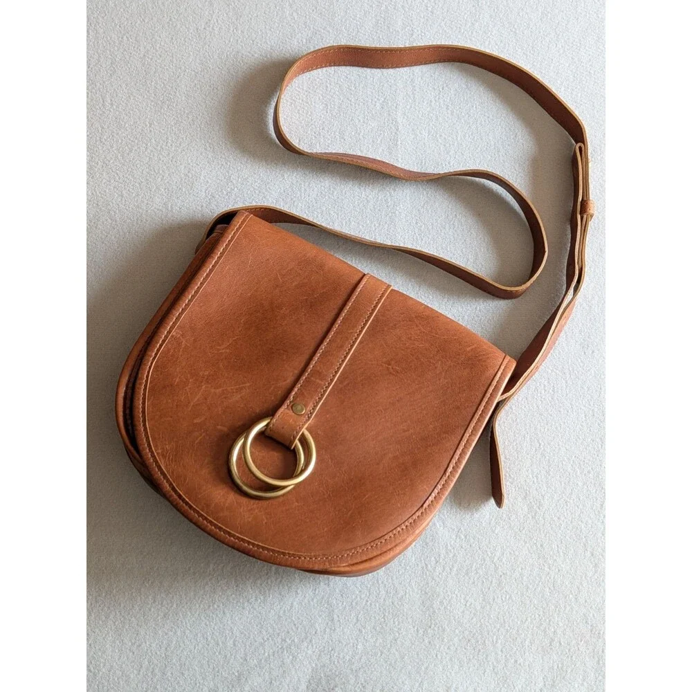 J.W. Hulme Co. Medium Belmont Leather Crossbody Saddle Bag | Made in USA